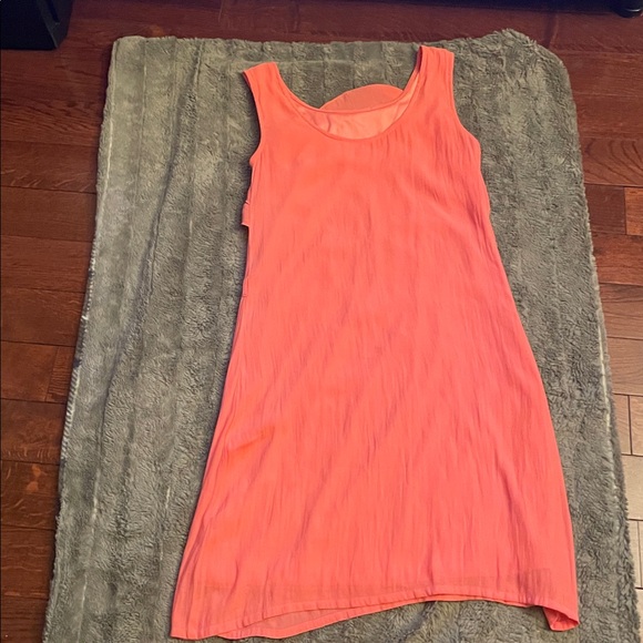 Vibrant Coral Ruffle Dress - Picture 2 of 3